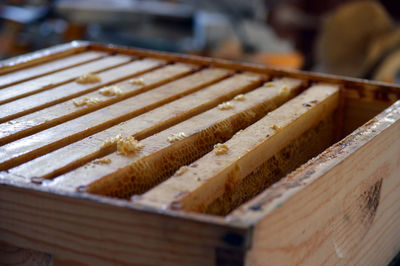 High angle view of food on table