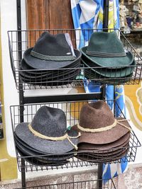 Chairs and tables in market stall