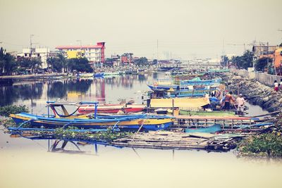 Boats in harbor