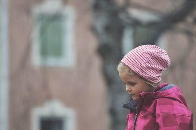 Portrait of a girl looking away