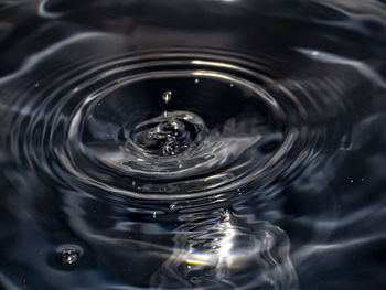 Close-up of drop splashing in water