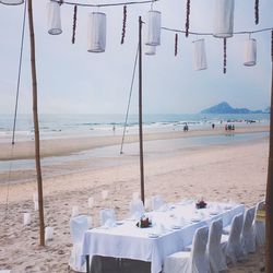 Panoramic view of beach against sky