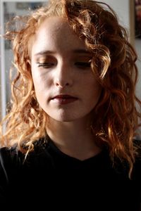 Close-up portrait of a beautiful young woman