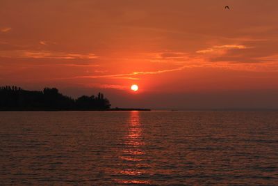 Scenic view of sunset over sea