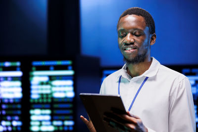Man using laptop