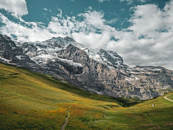 Scenic view of mountains against sky