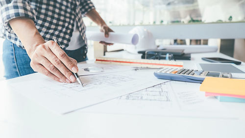 Man working on table