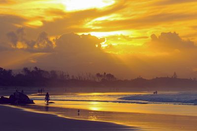 Scenic view of sea at sunset