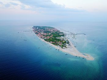 High angle view of sea against sky