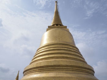 Low angle view of temple building against sky