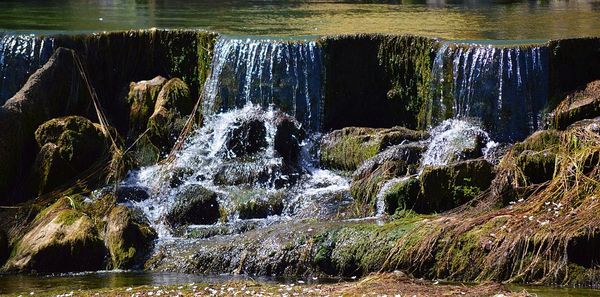 Water splashing on rocks