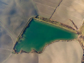 High angle view of land