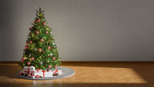 Christmas tree on wall