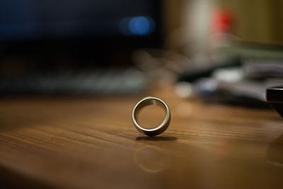 Close-up of cup on table