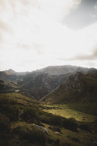 Scenic view of mountains against sky