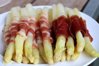 Close-up of food in plate on table