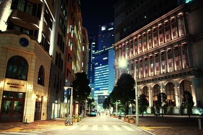 Street light in city at night