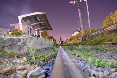 Surface level of tracks at railway station