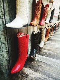 Low section of man standing on street
