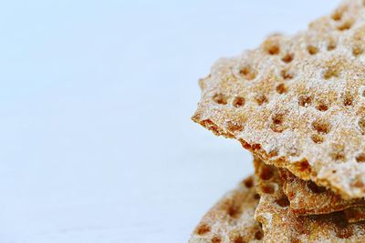 Close-up of ice cream over white background