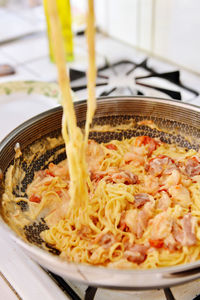 Close-up of meal served in bowl