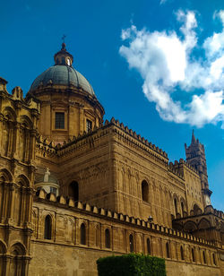 Low angle view of historic building against sky