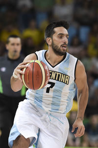 Young man playing basketball