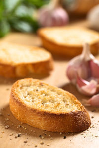 Close-up of bread on table