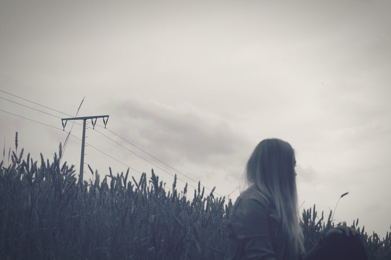 nature, sky, growth, field, one person, outdoors, landscape, day