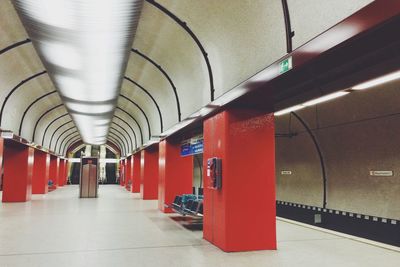 Empty corridor of subway station