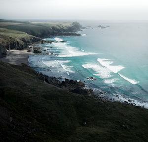 High angle view of sea against sky