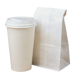Close-up of coffee cup against white background