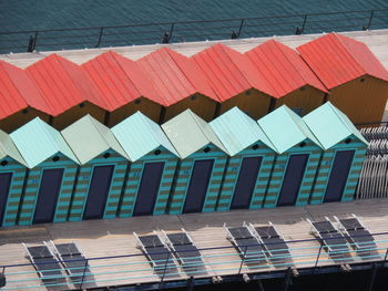 High angle view of building roof