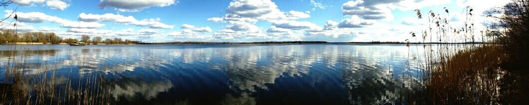 Panoramic view of lake against sky