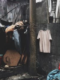 Clothes drying on clothesline