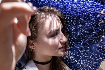 Close-up portrait of a woman