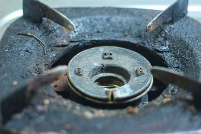 Close-up of rusty machine part