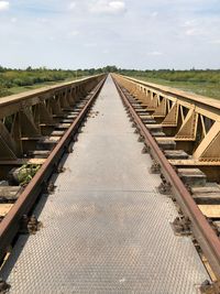 View of railroad tracks against sky