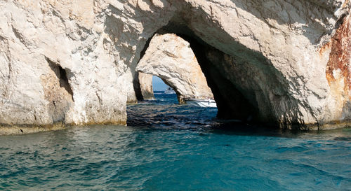 Rock formation in sea