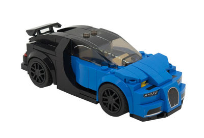 Toy car against white background