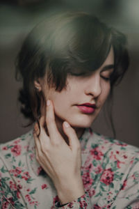 Close-up portrait of a young woman