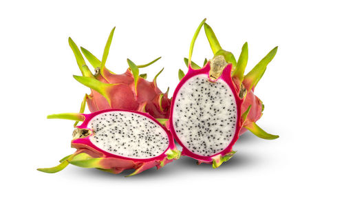 High angle view of fruits against white background