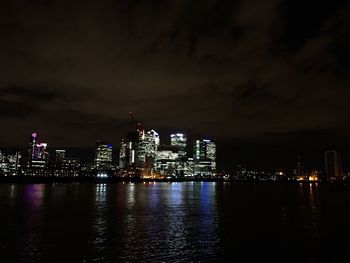 Illuminated city at night