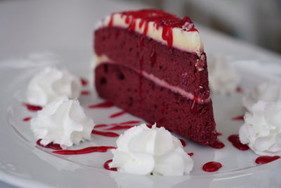 Close-up of cake in plate