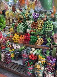 Various fruits for sale at market stall