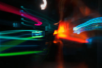 Light trails in city at night