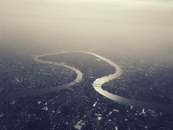 Aerial view of landscape against sky