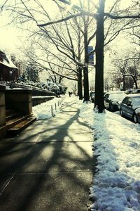 Snow covered road in winter