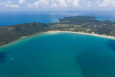 Aerial view of sea against sky