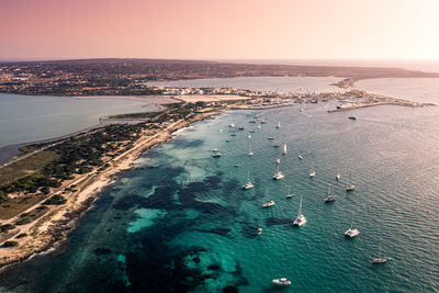 High angle view of beach against sky